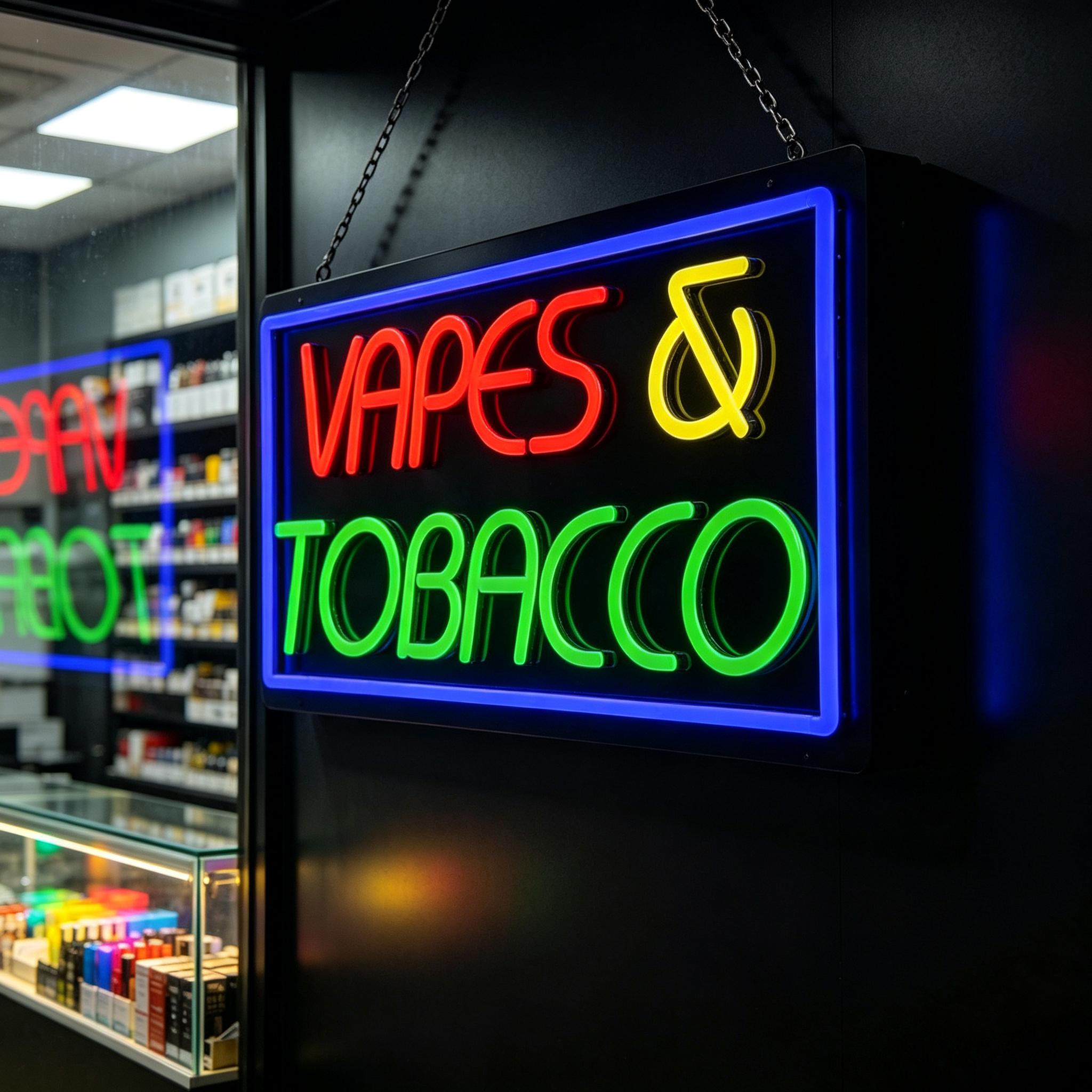 Tobacco and Vape Neon Sign USB - Vaping Store 评论和价格