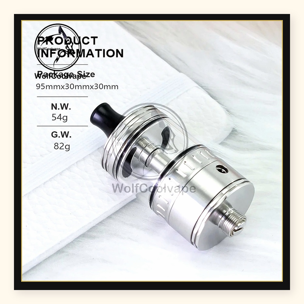Wolfcool Vape NOLA RTA 22mm Si - Vaping Air 评论和价格